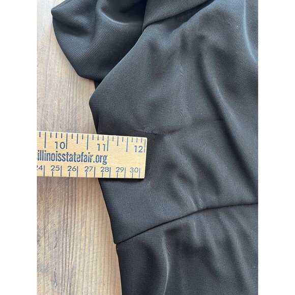 VTG Alex Evenings Gown  Maxi Dress Womens 10 Black Draped Sheer - Picture 8 of 9